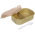 Ланч-бокс пластиковый «SEGRETO» (2отделения с ложкой) 13,6*9см оливковый