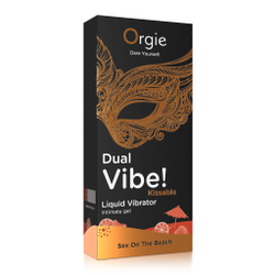 Съедобный гель с вибрацией Orgie DUAL VIBE! со вкусом коктейля SEX ON THE BEACH 15мл