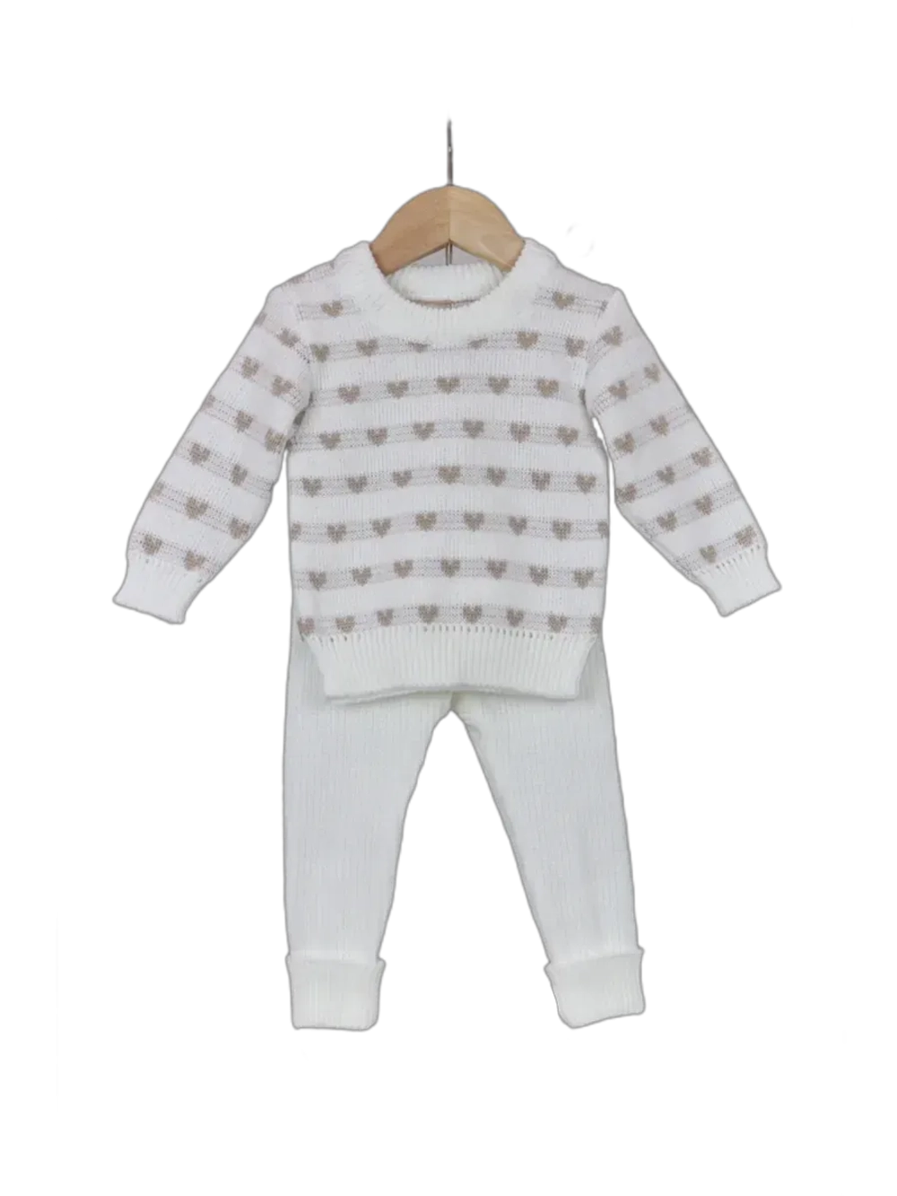 Костюм вязаный детский "Сердечки"