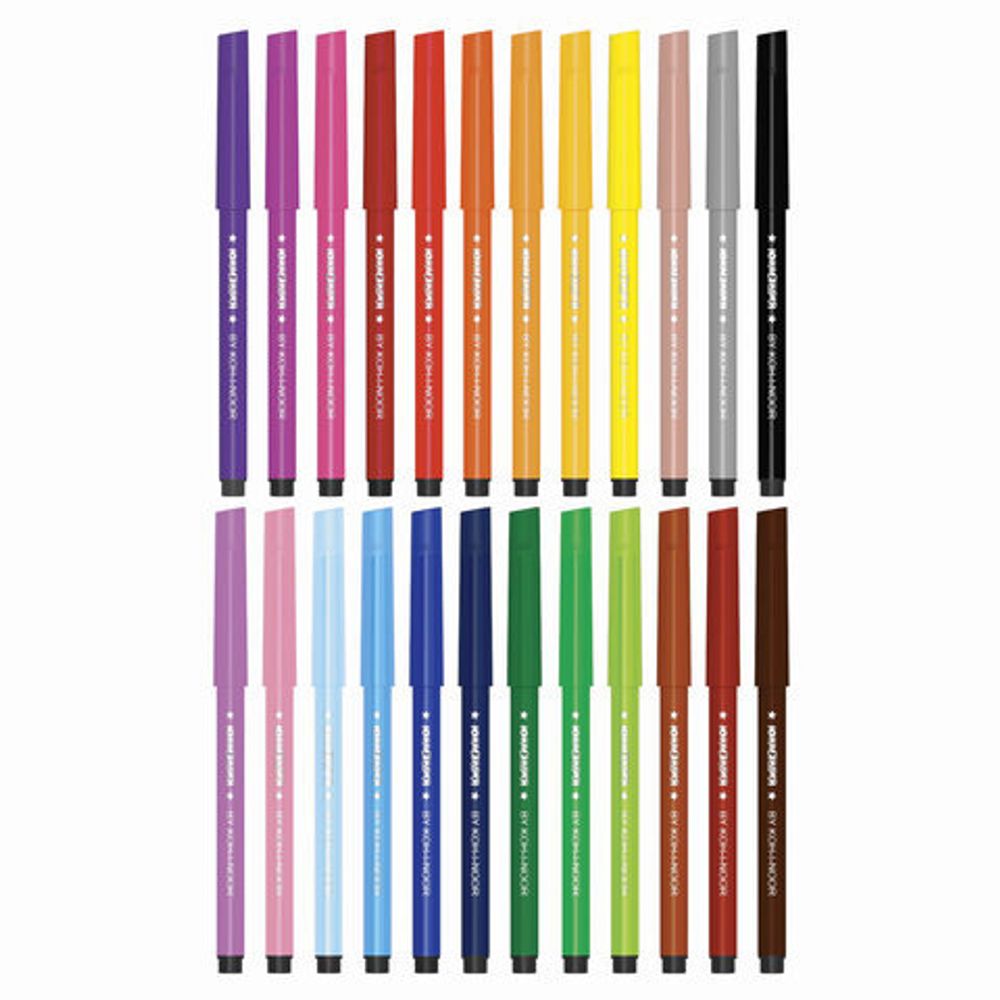 Фломастеры ЮНЛАНДИЯ "Подводный мир" (KOH-I-NOOR EXCLUSIVE), 24 цвета, трехгранные, 151614, 771002BD24KS