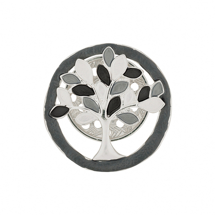 Брошь Shadore Дерево в круге XZ1160.2 BW/S