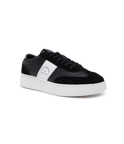 Кожаные кроссовки kourt iii maison band lo lace Karl Lagerfeld - черный(KL51524)