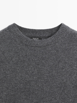 Massimo Dutti Свитер оверсайз из 100% кашемира, антрацитово-серый