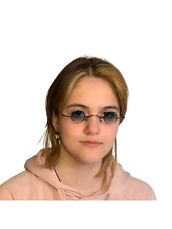 Очки солнцезащитные имиджевые, маленькие круглые линзы , унисекс (мужские женские), Темно коричневые