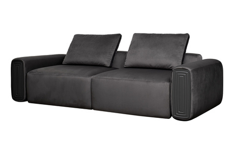 Диван трехместный Турин(Turin)(2 секции) с мех т.серый велюр Colt1003 255x120xx68см Garda Decor