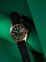 Часы кварцевые Earth Brass, латунь, зеленые