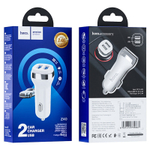 Автомобильный адаптер питания HOCO Z40  2USB 3.1A (белый)