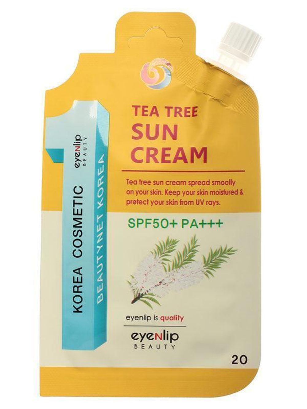 Крем для лица солнцезащитный SPF50 + / PA +++ TEA TREE SUN CREAM 20гр.