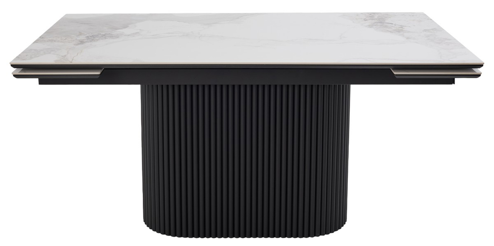 Стол АРИЯ 160 PANDORA LIGHT, керамика / Черный каркас М-City