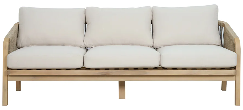 Диван деревянный трехместный Tagliamento Rimini KD, натуральный, бежевый
