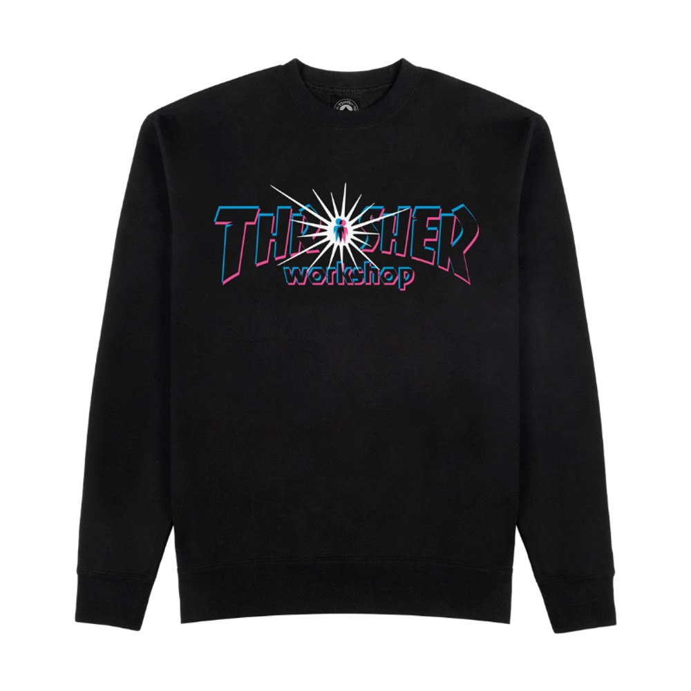 Thrasher navy crewneck new arrivals