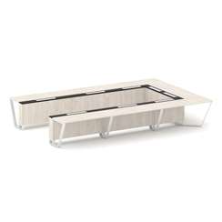 Steel Meet Стол переговорный П-образный KMK-PR.B.SP-15P Денвер Светлый/Графит Глянец/Металл Белый 48