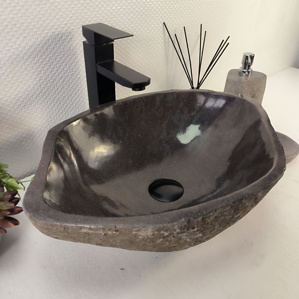 Каменная раковина из речного камня RS-05231 (50*35*15) 0856 из натурального камня