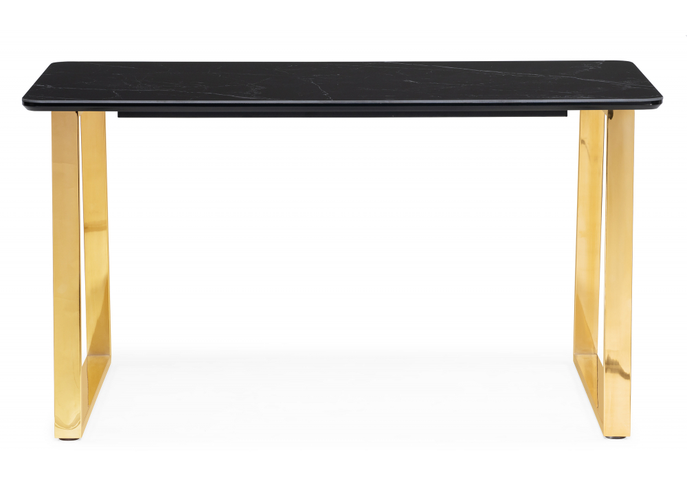 Керамический стол Woodville Селена 2 160х90 черный мрамор, золото