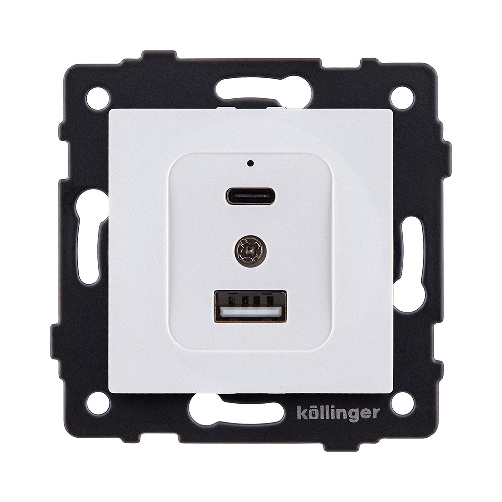 Розетка USB A+C 20W, белый Kollinger REA-037WH для Aspekt, Eleganz, Reflex