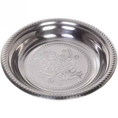 Поднос металлический «Цветы» 26см