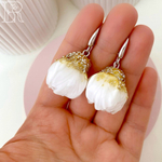 LEFIREL' Серьги серебряные женские "Эльми" с цветами из муранского стекла / ювелирные украшения из родированного серебра 925