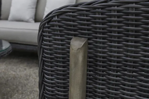 Комплект уличной мебели Jura из массива акации, алюминия и ротанга, серый, антрацит