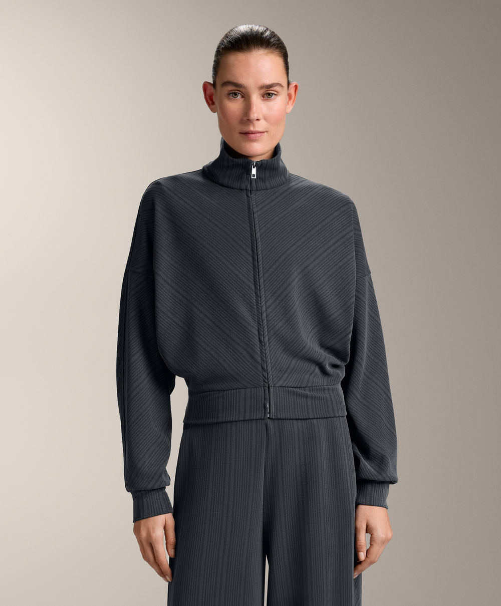 Oysho Куртка с асимметричной полосой из ткани с модалом, асфальтовый