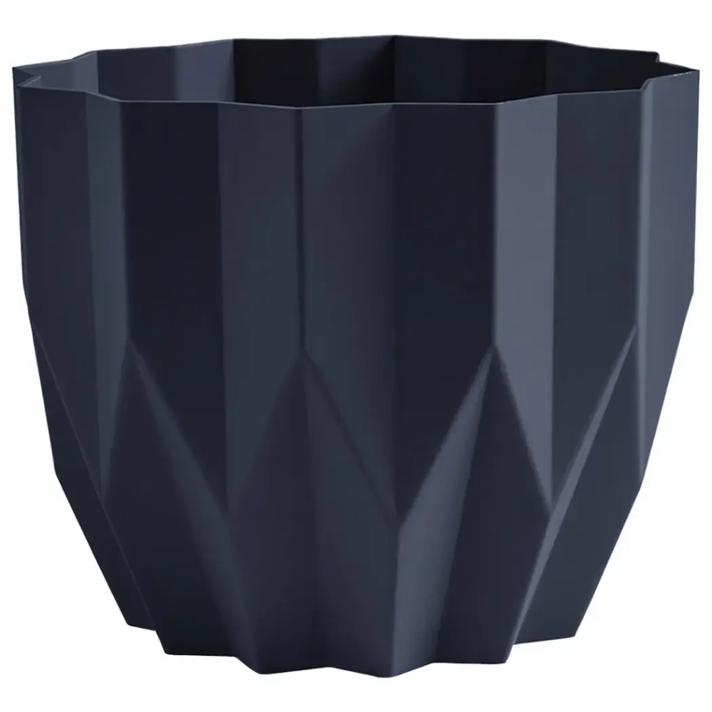 Кашпо для цветов пластиковое 3л d-20см «Геометрия» Антрацит