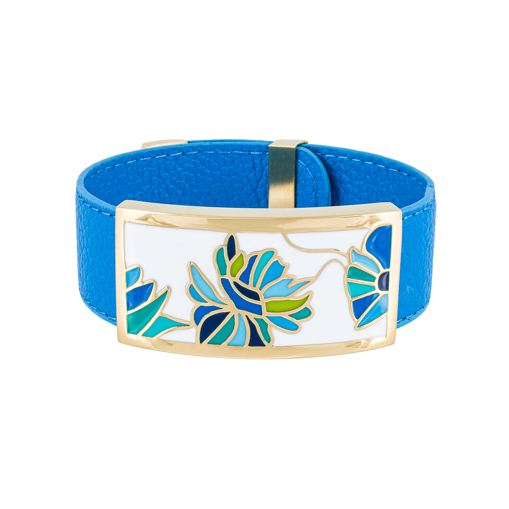 Браслет Fiore Luna на синем кожаном ремешке CB13599-5