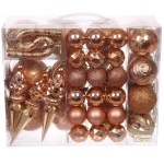 Набор ёлочных украшений «Wish» 6 см + 4 см (50 предмета), Шампань