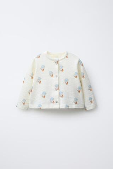 ZARA КУРТКА С ПРИНТОМ, ЭКРЮ