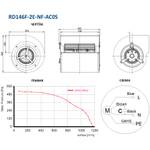 Вентилятор MES RD146F-2E-NF-AC0S центробежный 1200 м3 в час