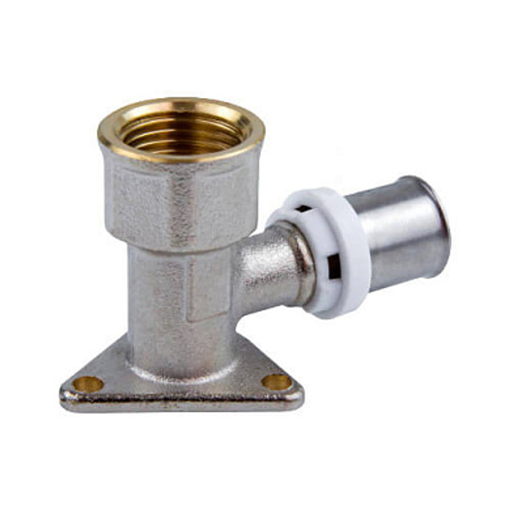 Угол пресс-фитинг никел. с крепл. ф16*1/2" вн.