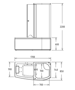 Акриловая ванна Gemy G8040 B R