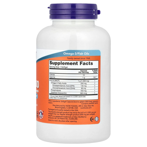 NOW Foods, Криль 1000, 120 капсул