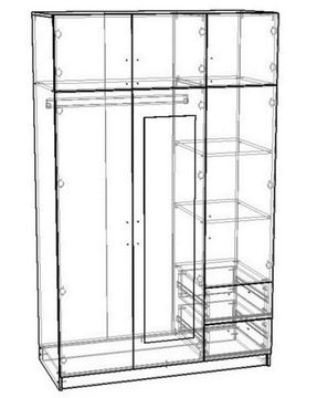 Шкаф КАРДИФФ с зеркалом правый