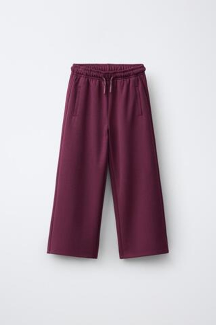 ZARA СПОРТИВНЫЕ БРЮКИ WIDE LEG, МАЛИНОВЫЙ