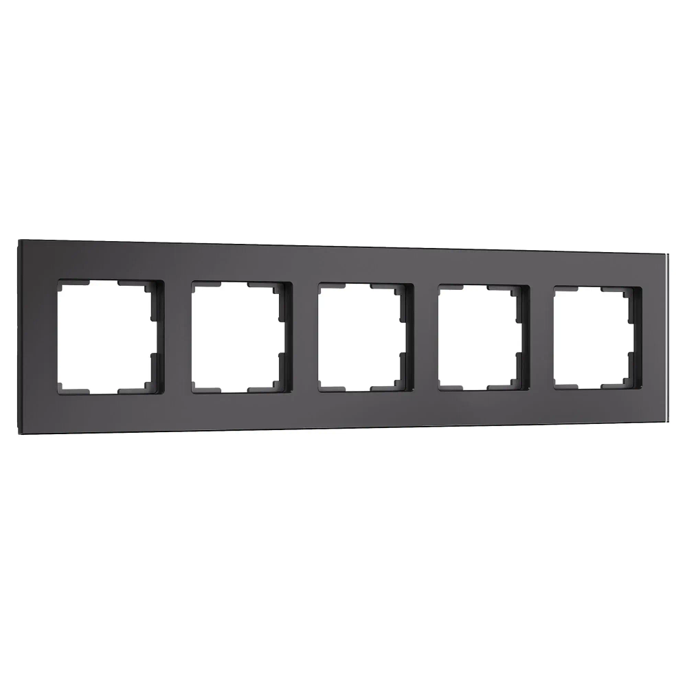 Рамка на 5 постов Senso (черный, стекло soft-touch) W0053108