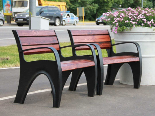 Скамья Волна (со спинкой)