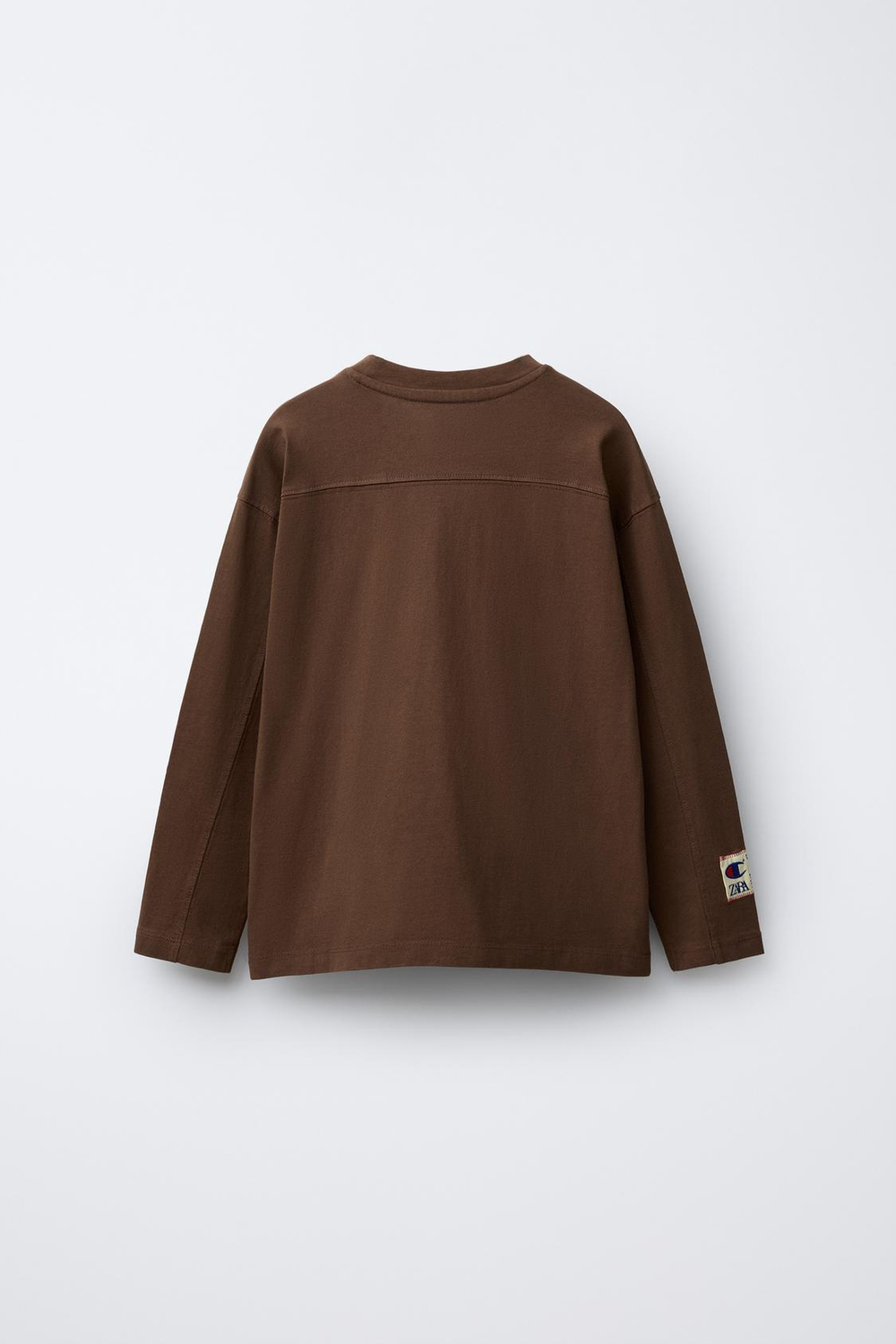 ZARA Х CHAMPION ® ФУТБОЛКА С ПРИНТОМ, КОРИЧНЕВЫЙ