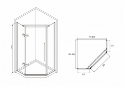 Душевой уголок Abber Ewiges Wasser 80х80 AG05080B профиль Черный стекло прозрачное