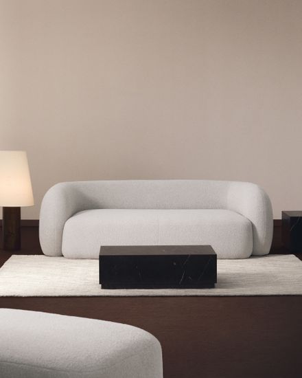 Журнальный столик Sorein из черного мрамора 100 x 50 см