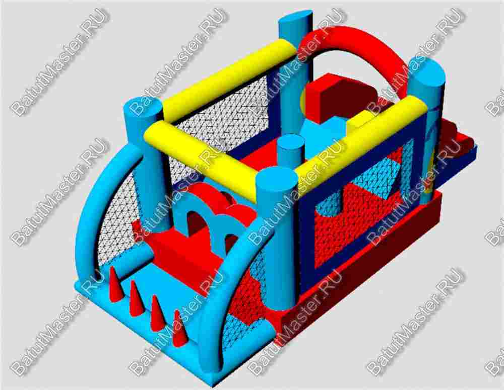 Детский надувной батут "Батутный дрифт", 5.5*2.5*2 м