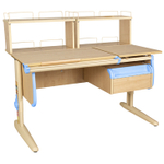 Растущая парта СУТ 25 с задними полками СУТ.15.240 и навесной тумбой (1200×880 мм)