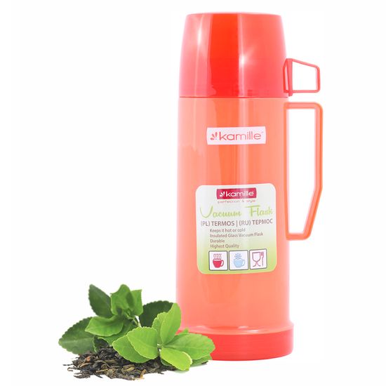 Термос 600 мл. со стеклянной колбой Kamille KM 2071 пластиковый корпус