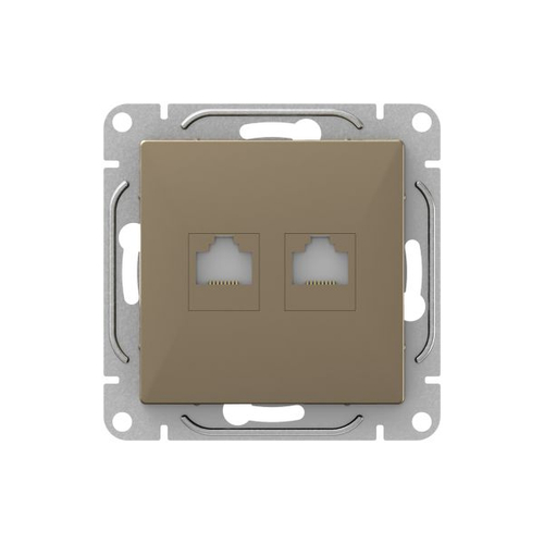 Механизм розетки RJ45 - 2шт, (cat6), шампань Эпика EKF