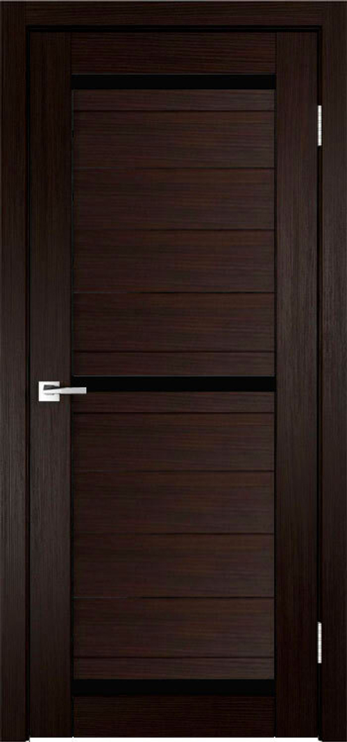 Межкомнатная дверь Z-4 / Цвет тон Венге / Стекло "Лакобель черное" / Двери Верда