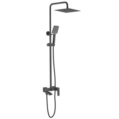 душевая система LEDEME с тропическим душем, поворотным изливом, картридж 35мм, черный L2478B
