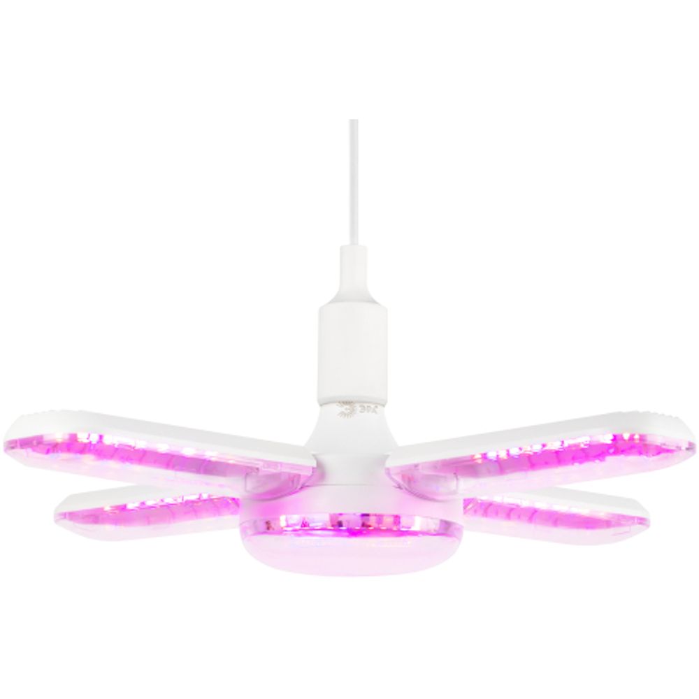 Фитолампа для растений светодиодная ЭРА GREEN LINE ФИТО-65W-PL-E27-GR 5-ти лепестковая розового свечения 65 Вт Е27