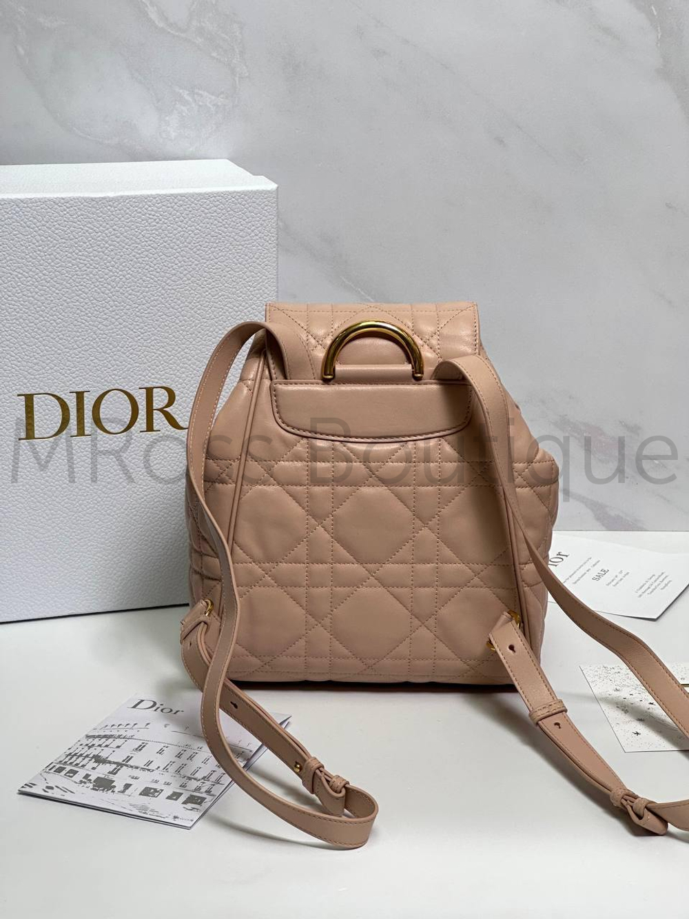 Рюкзак Dior Caro женский пудрово-розовый