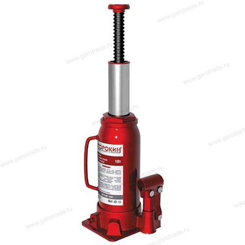 Домкрат гидравлический бутылочный Сорокин, г/п 10 т 3.10