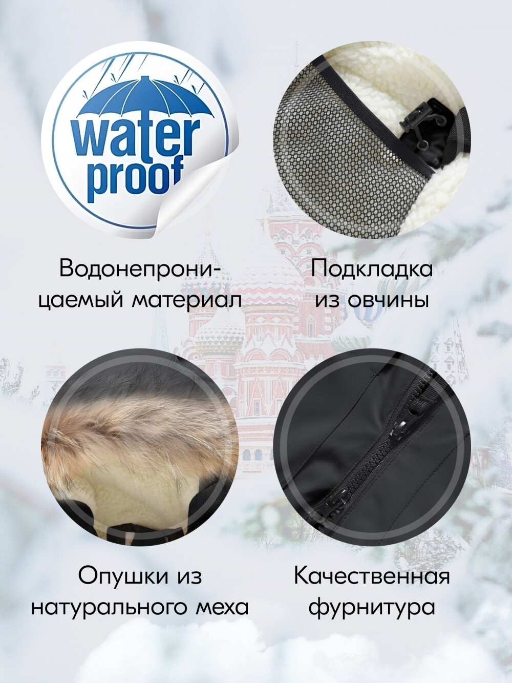 Куртка парка зимняя подростковая для девочки с капюшоном и мехом черного цвета 9448Ch