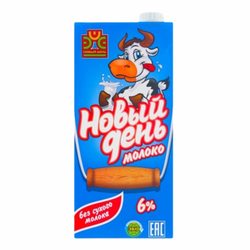 Молоко Новый День 6 % 1 л тфа