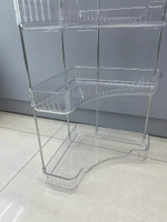 Полка для ванны угловая тройная «Фреш»прозрачная 25,7х44,5х25,7см